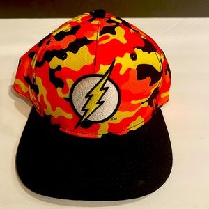 DC Comics Flash Neon Camo Snap Back Hat Used